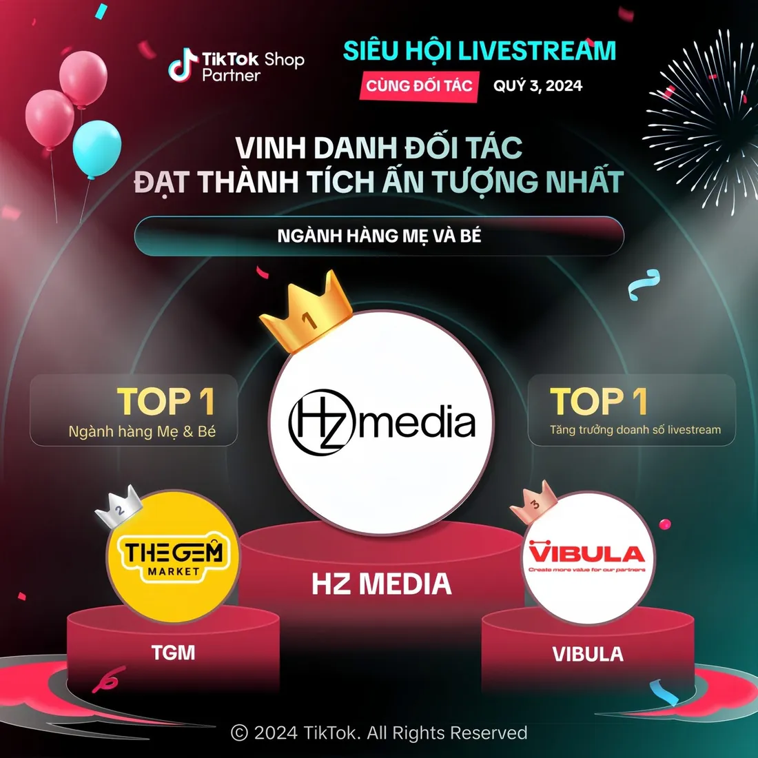 Top 1 ngành Mẹ và Bé, Siêu hội livestream quý 3/2024
