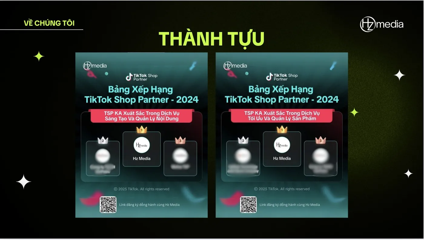 Hai chứng nhận Bảng xếp hạng TikTok Shop Partner 2024